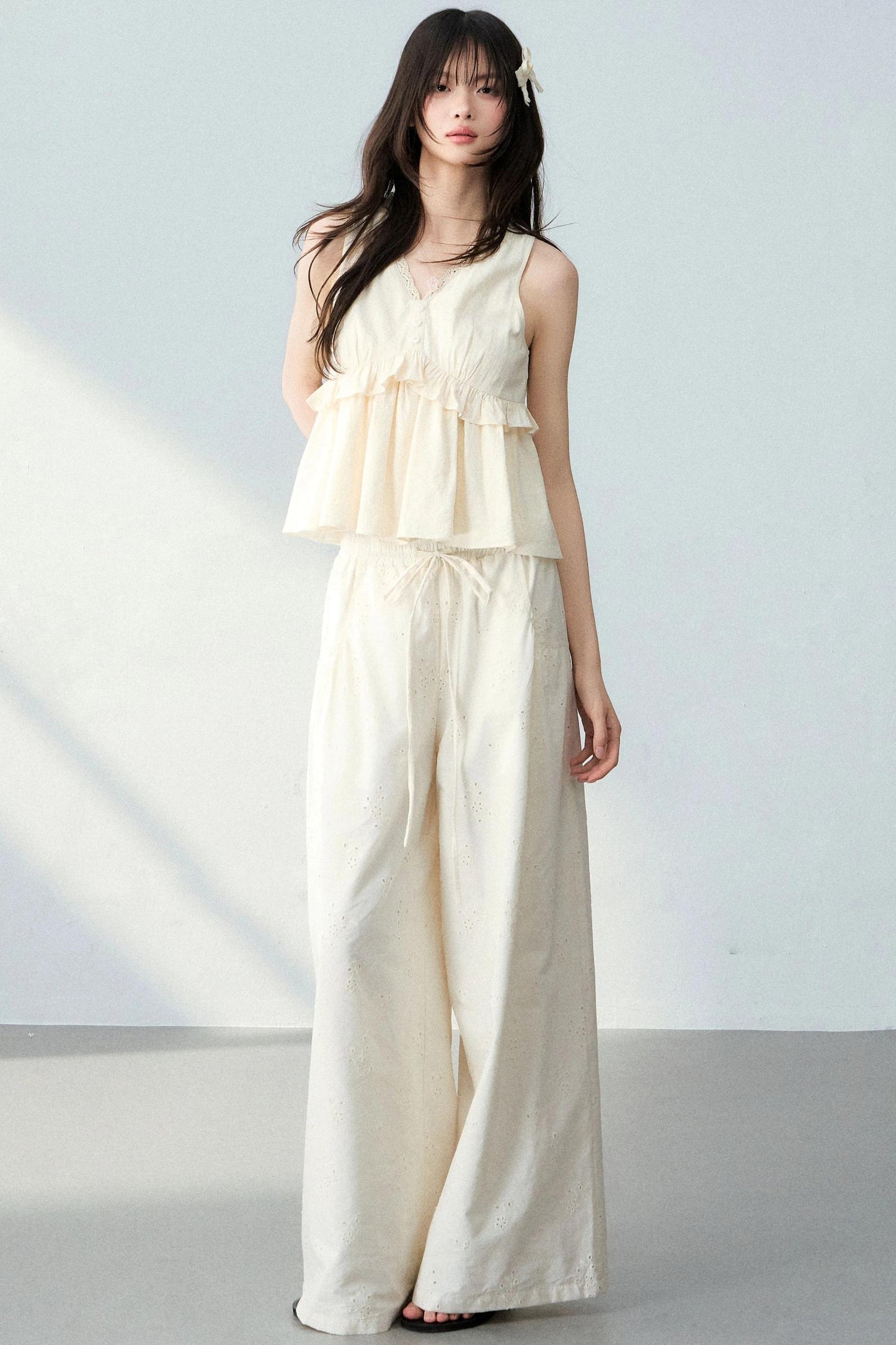 Lace Camisole Floral Pants
