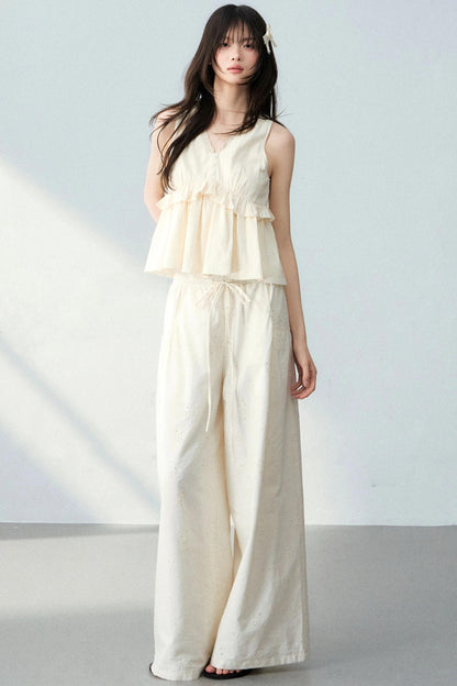 Lace Camisole Floral Pants