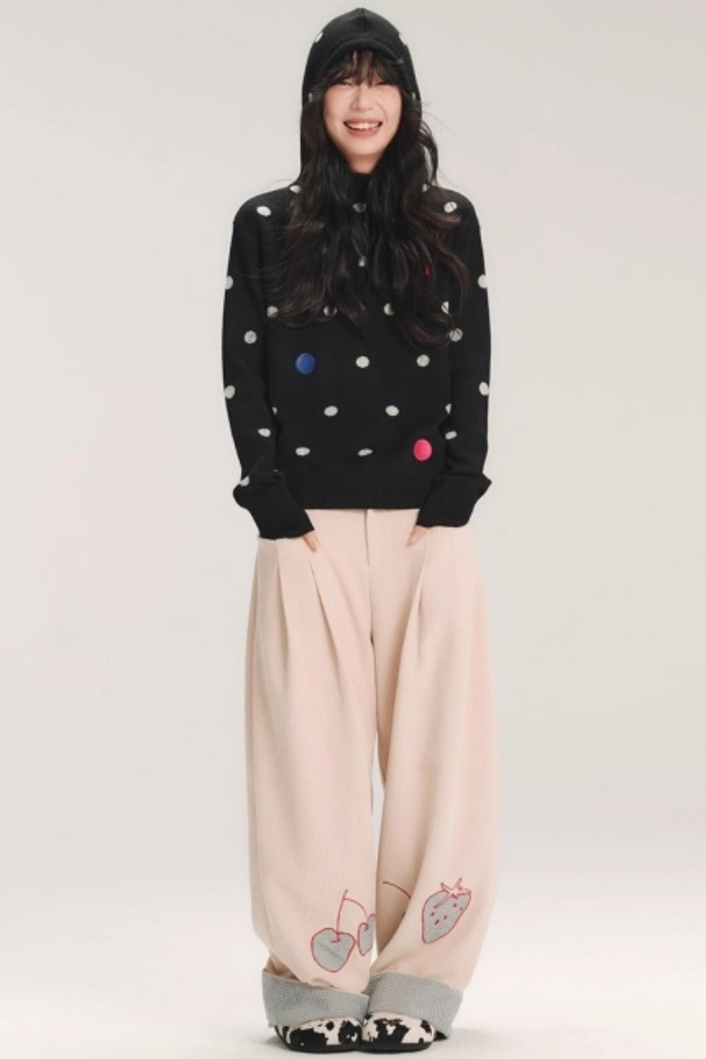 Colorful House Hooded Knit Sweater