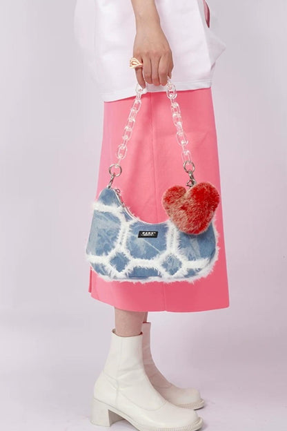 Y2K Retro Denim Shoulder Bag