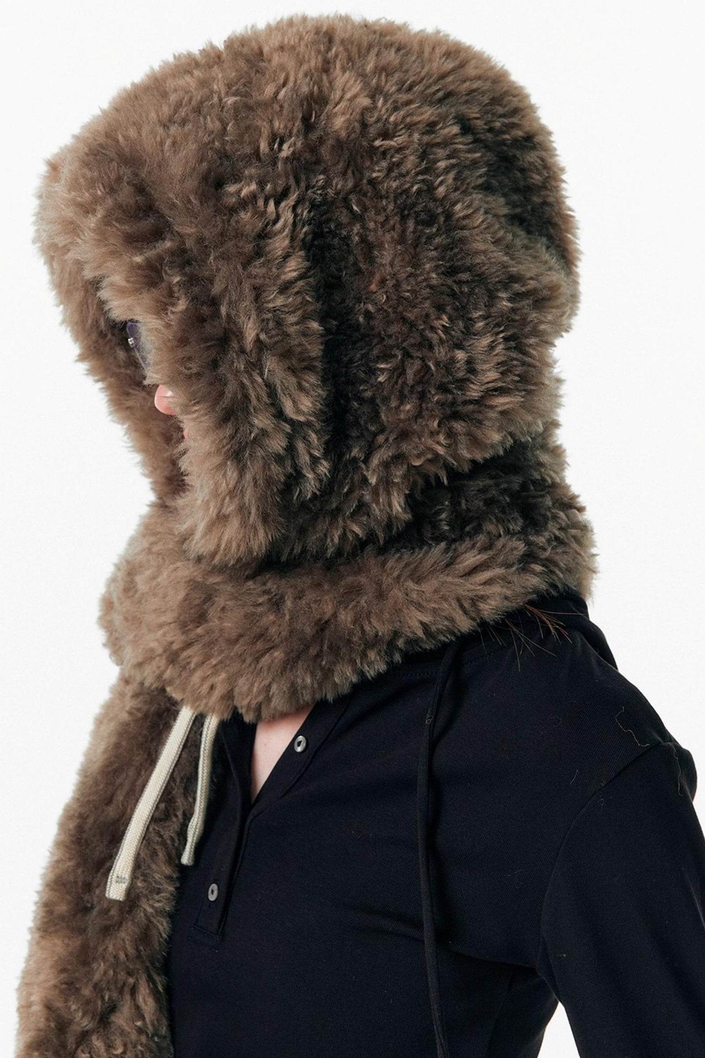 Eco-Friendly Fur Hooded Scarf