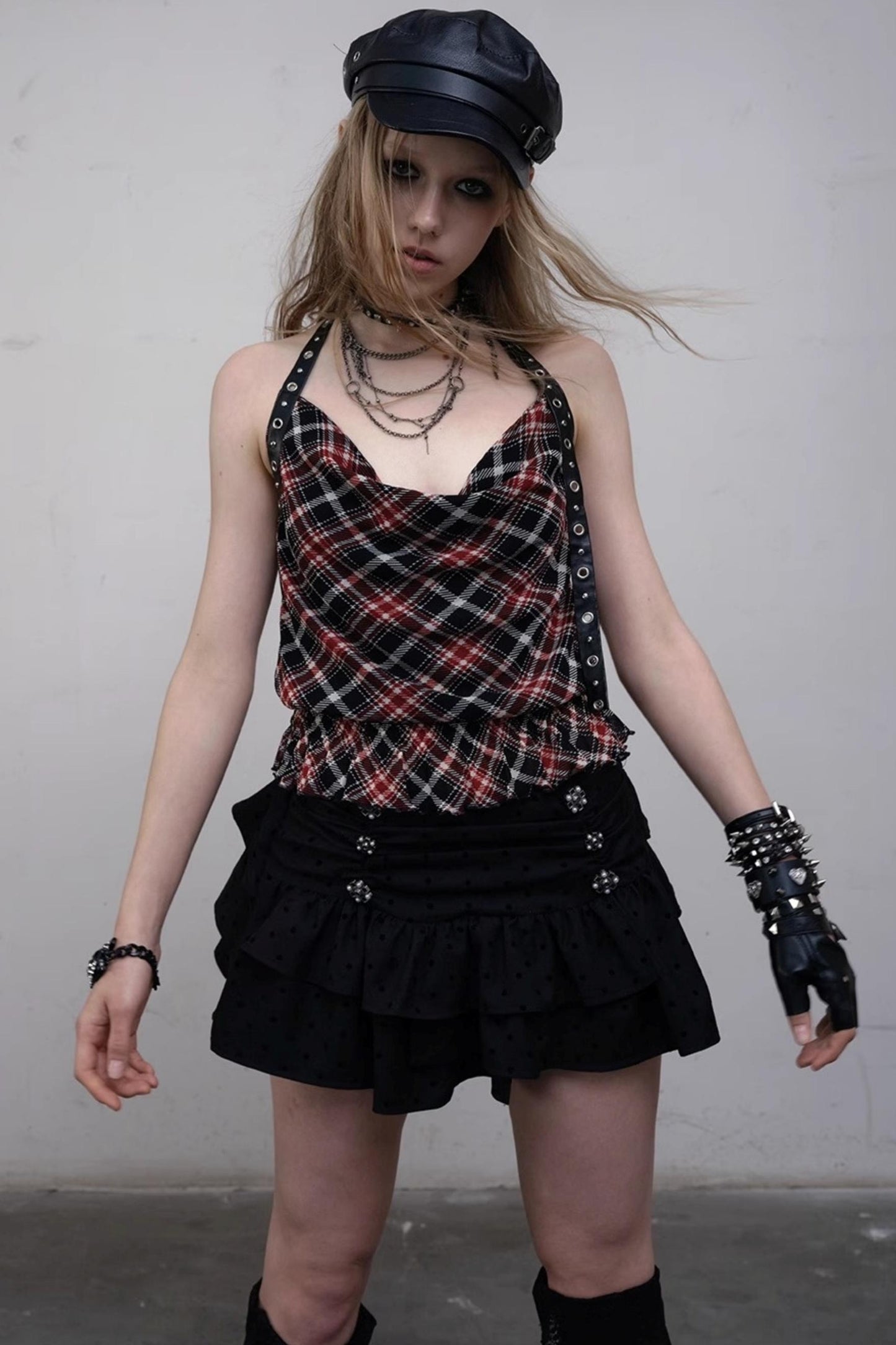 Punk Silhouette Strap Top