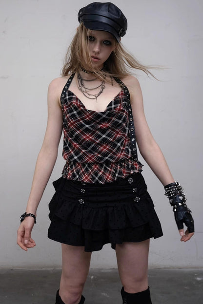 Punk Silhouette Strap Top