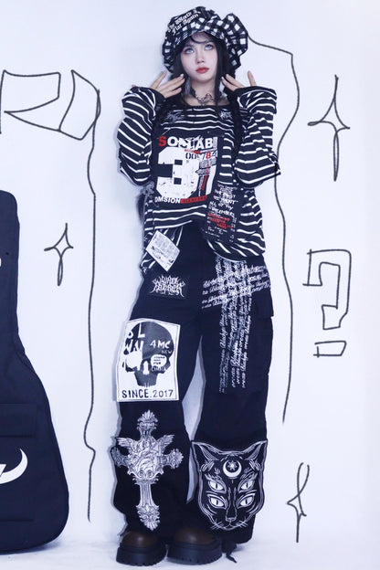 Punk Retro Denim Pants