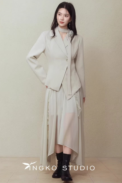 Irregular Hemp Patchwork Skirt