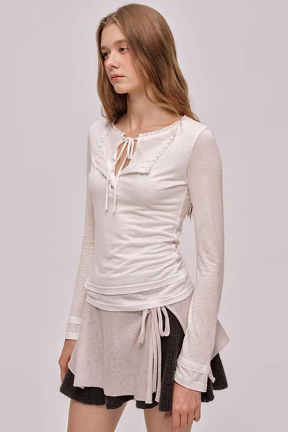 Layered Wave Lace Top