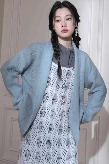 Hand-Cranked Jacquard Woolen Sweater Set