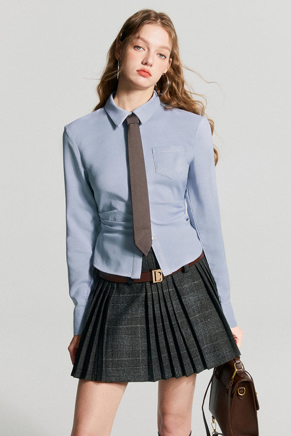 Tie Accent Waist Shirt