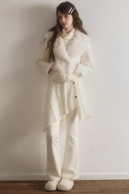 Suede Woolen Fishtail Suit Set-Up