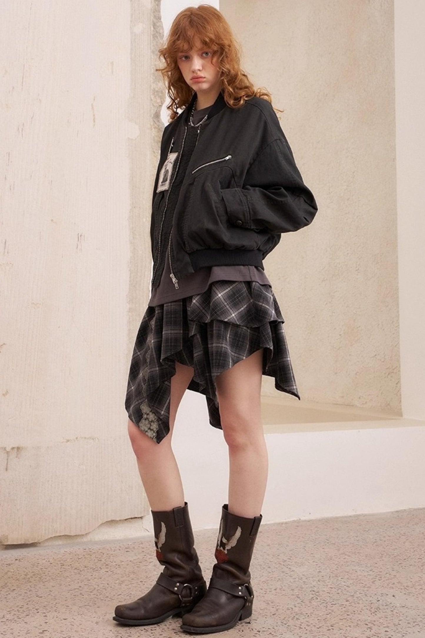 Kitten Badge Dropped Shoulder Jacket