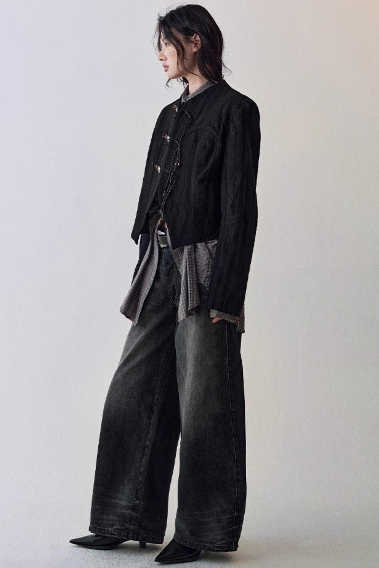 Petal Plaid Flower Shirt Set-Up