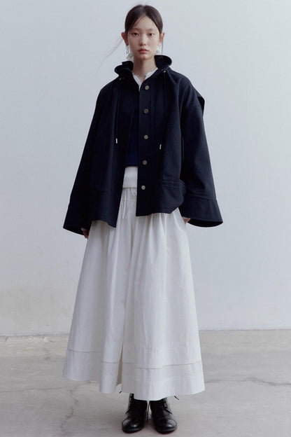 Pure Cotton Layered Shirring Skirt