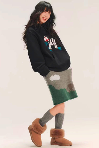 Color-Block Embroidered Hoodie