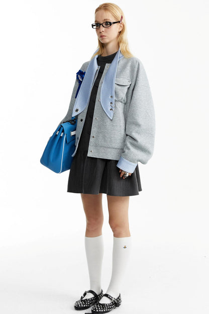 Dark Grey Large Button Dress