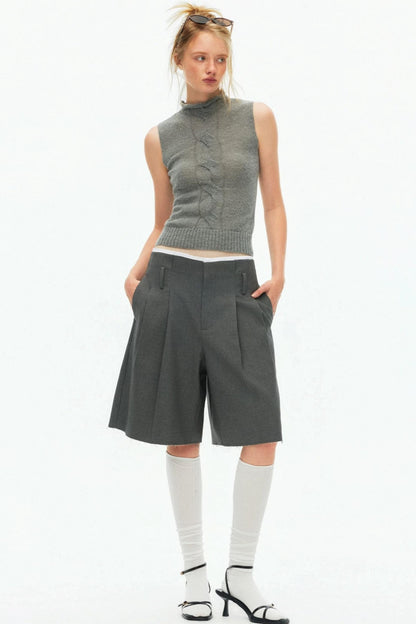 Tencel Wool Pleated Pants
