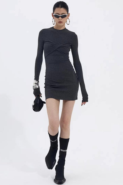 Asymmetrical Twist Bodycon Dress