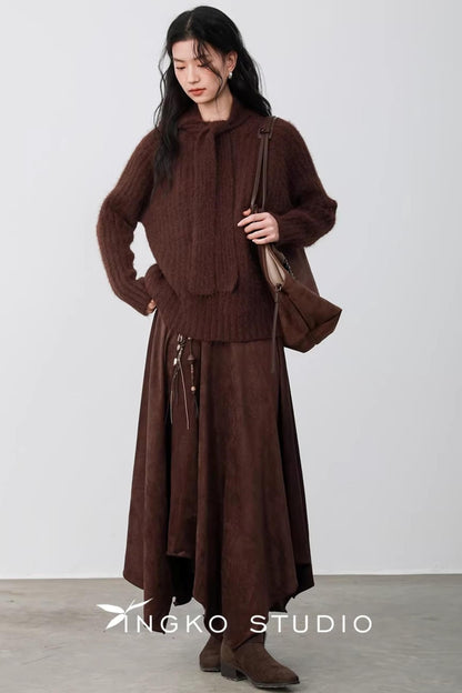 Hollow Cocoa Hood Sweater