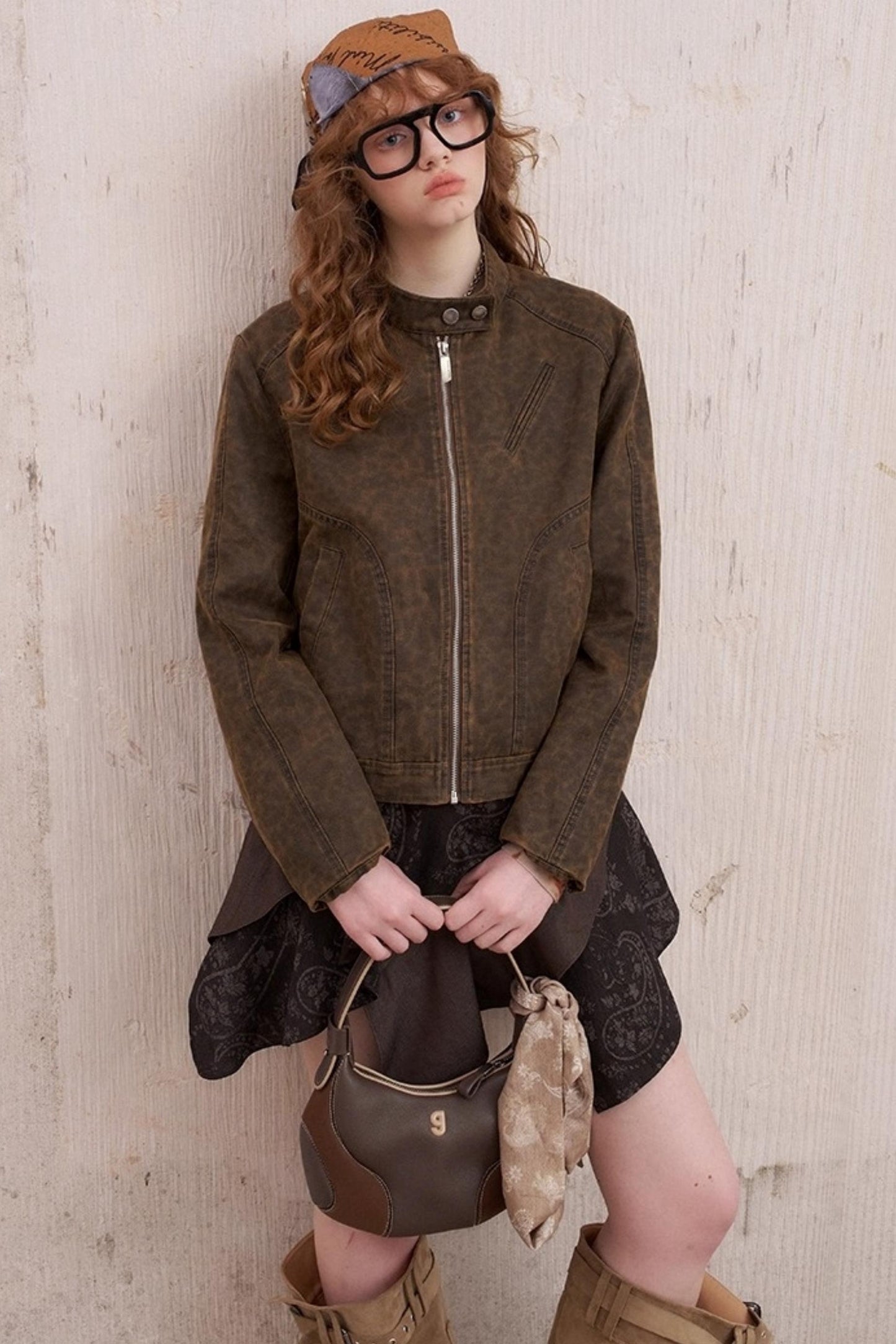 Washed Short Shoulder Jacket