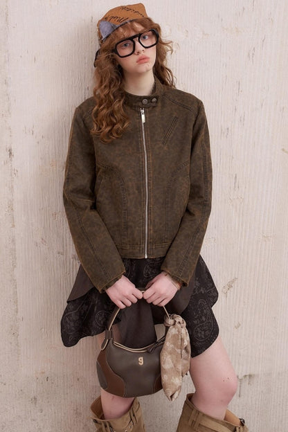 Washed Short Shoulder Jacket