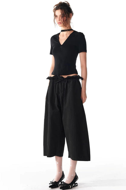 Slim Zipper Raglan Top