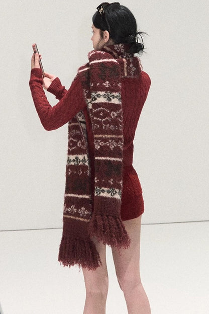 Handmade Wool Fair Isle Scarf