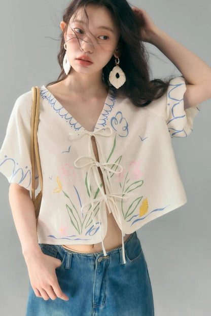 Linen Tie-Top and Pants Set-Up