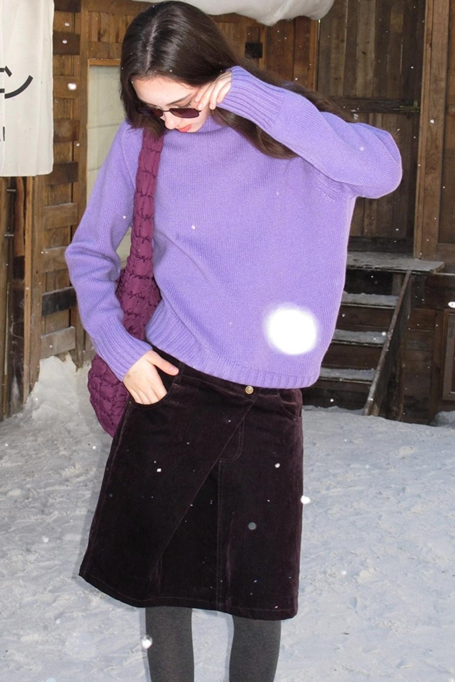 Vintage Dark Purple Velvet Skirt