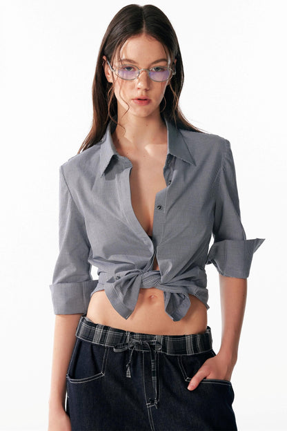 Versatile Cropped Shoulder Shirt
