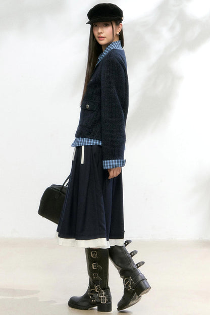 Autumn Pleated A-Line Skirt