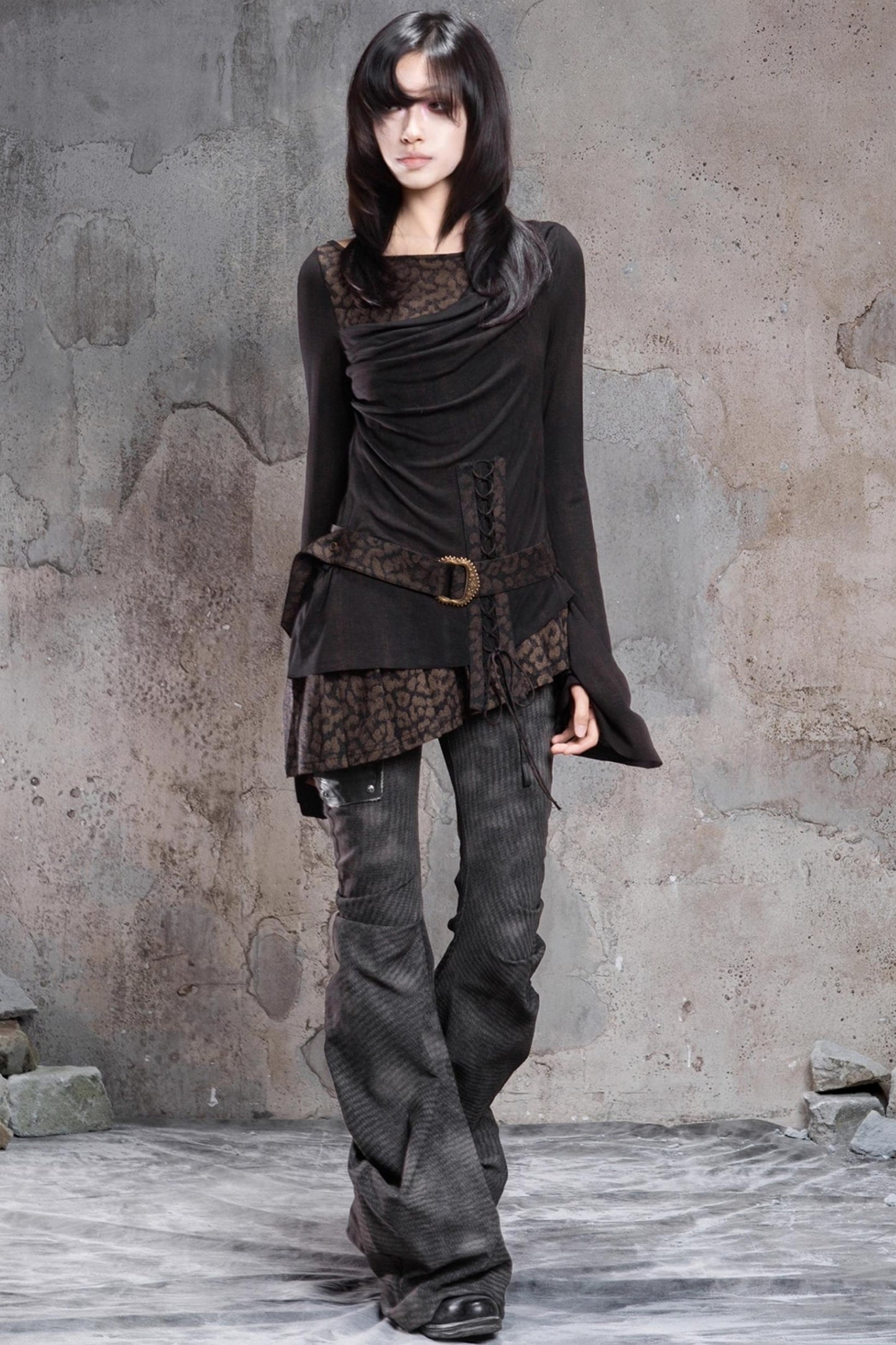 Knitted Contrast Patchwork Top