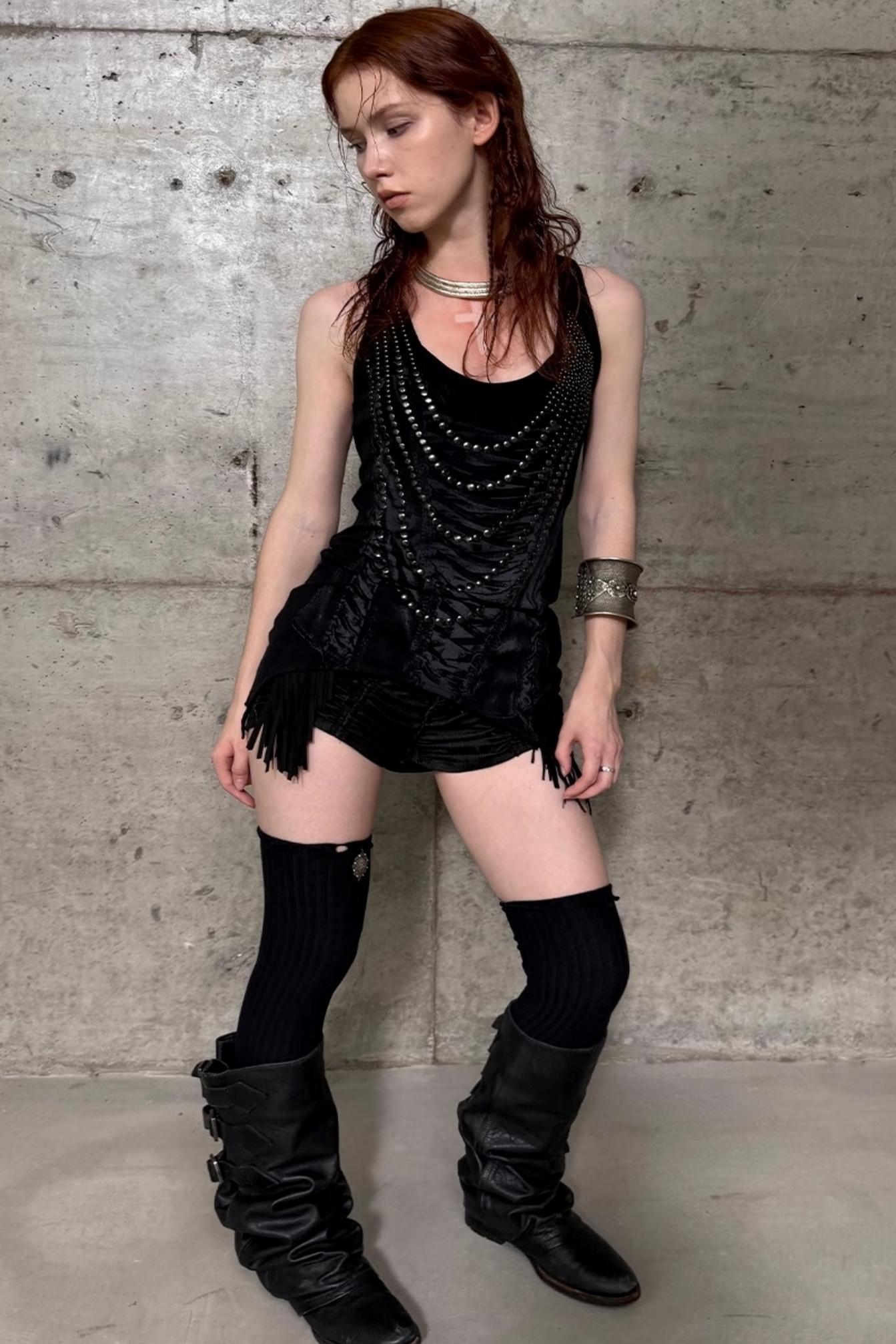 Rhinestone Long Tank Top