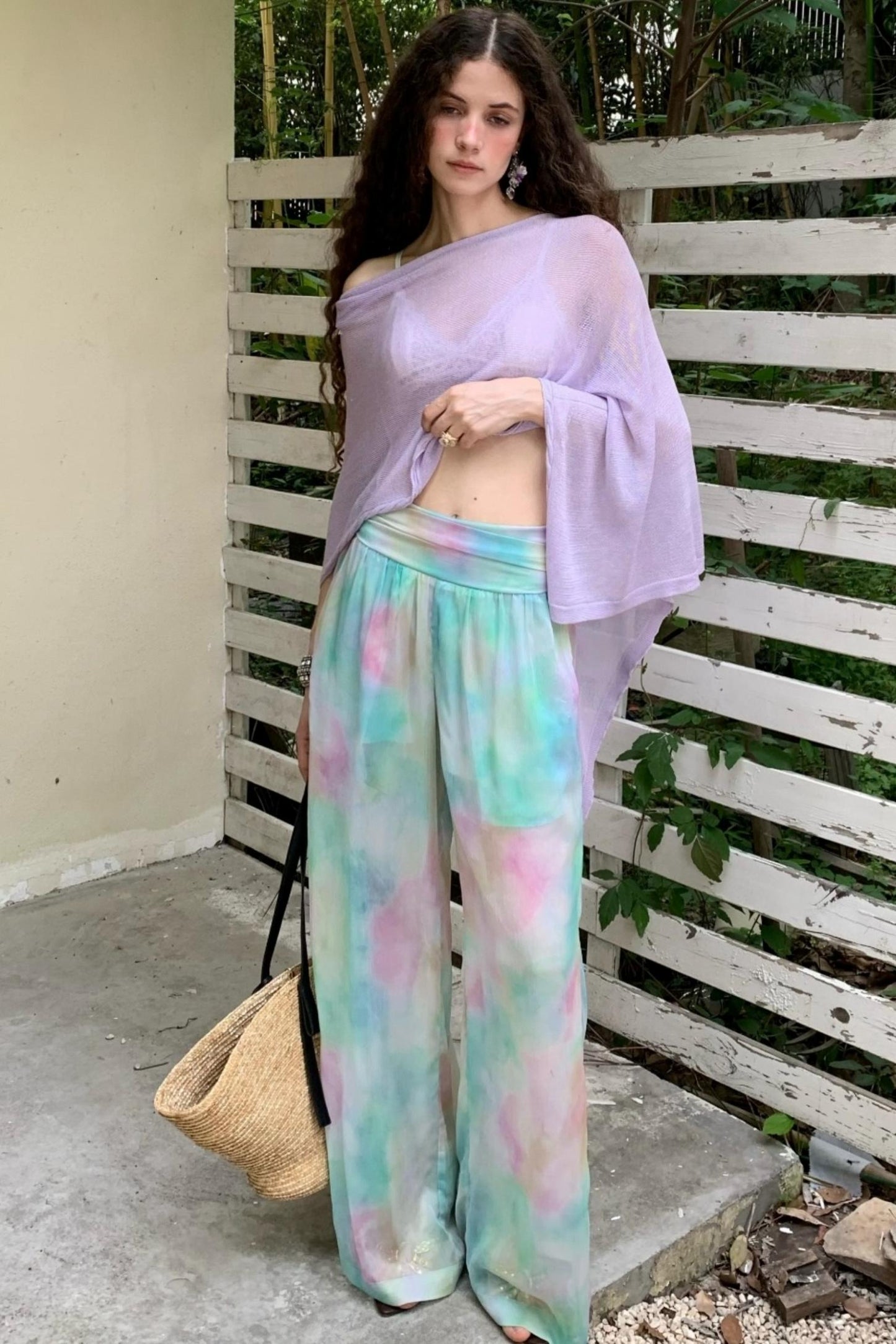 Rose Silk Chiffon Skirt Set-Up