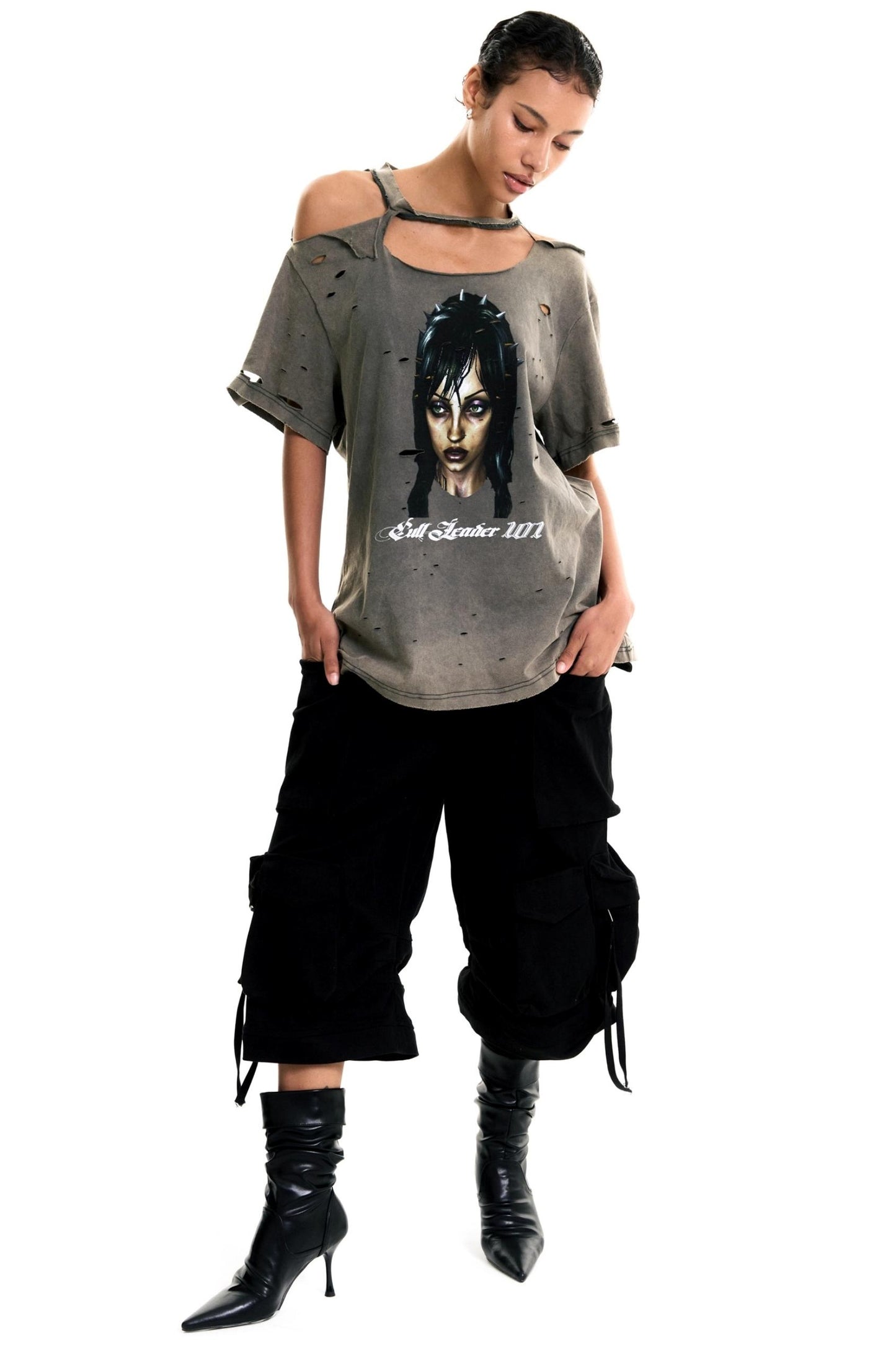 Spoiled Aesthetic Distressed Baggy T-shirt