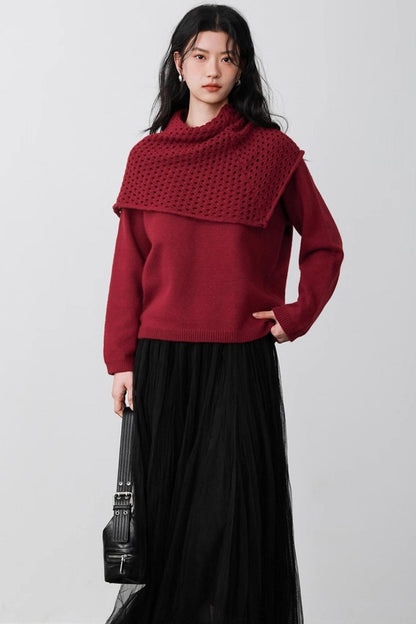 Berry Red Knitted Vest Sweater