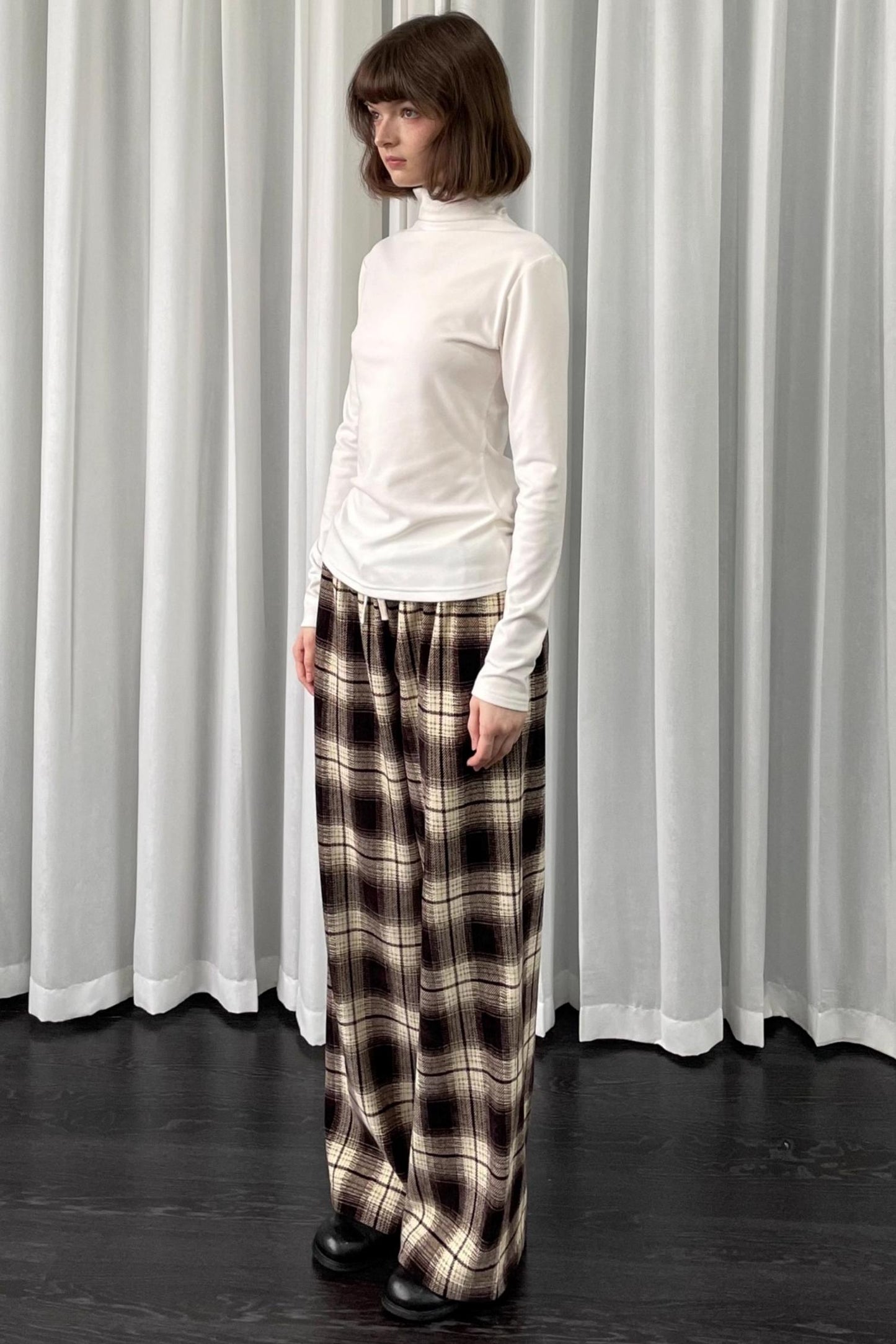 Versatile Khaki Plaid Trousers