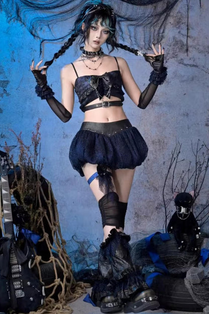 Grunge Punk Mesh Leg Warmers