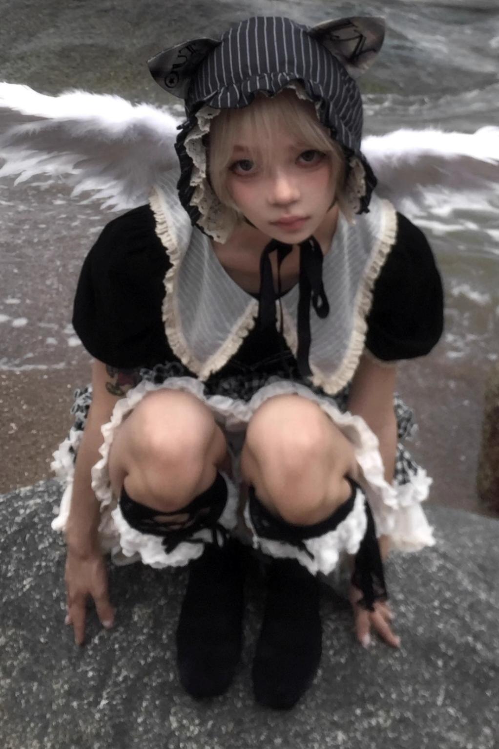 Black And White Plaid Suit Set-Up