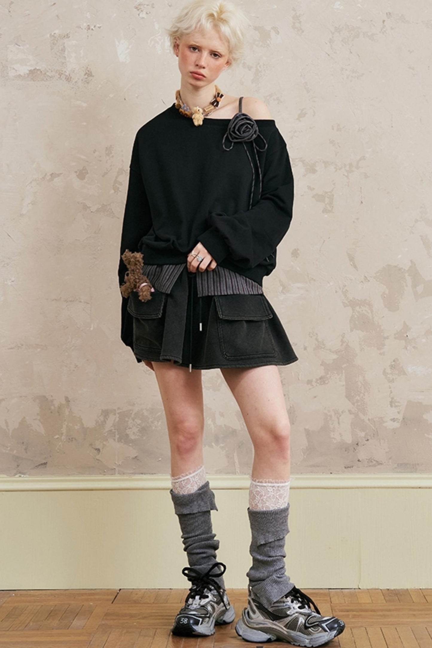 Lässiger Sweatshirt mit langen Ärmeln 