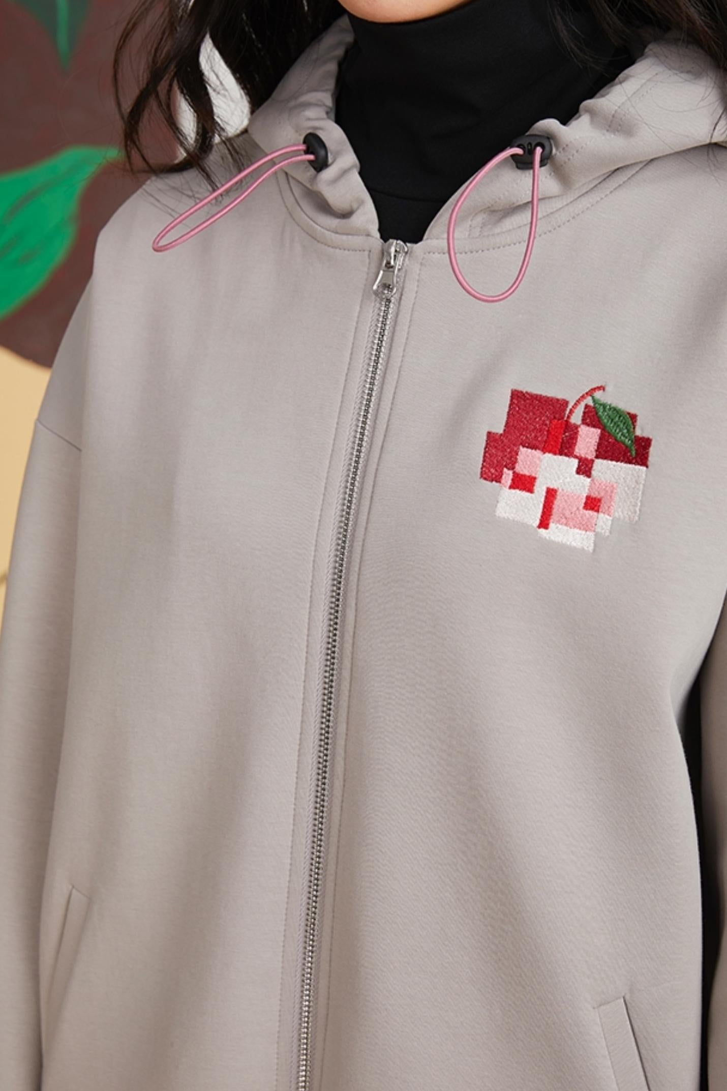 Retro Pixel Apple Hooded Top