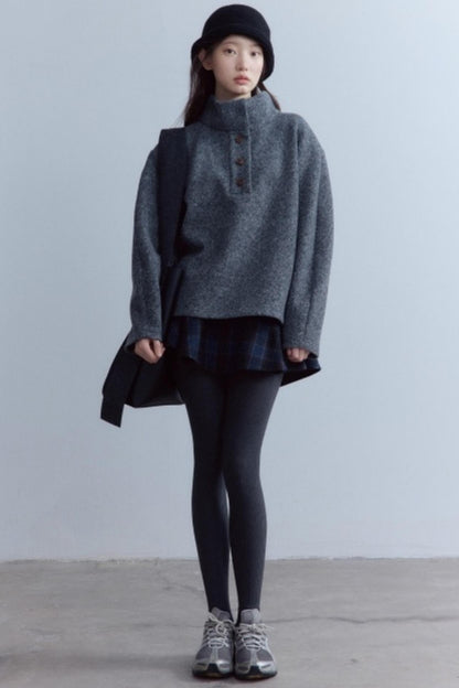 Scottish Plaid A-Hem Woolen Skirt