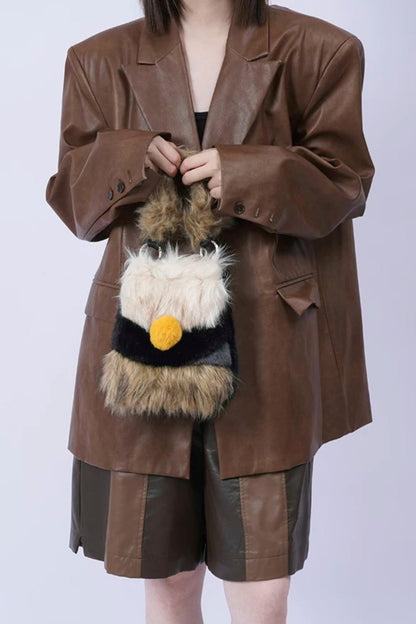 Wild Furry Color-Block Bag