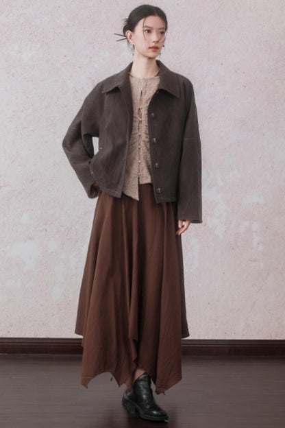 Patchwork Velvet-Feel Jacket