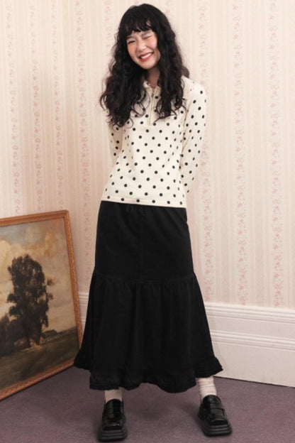 Dark Night Lace Denim Skirt