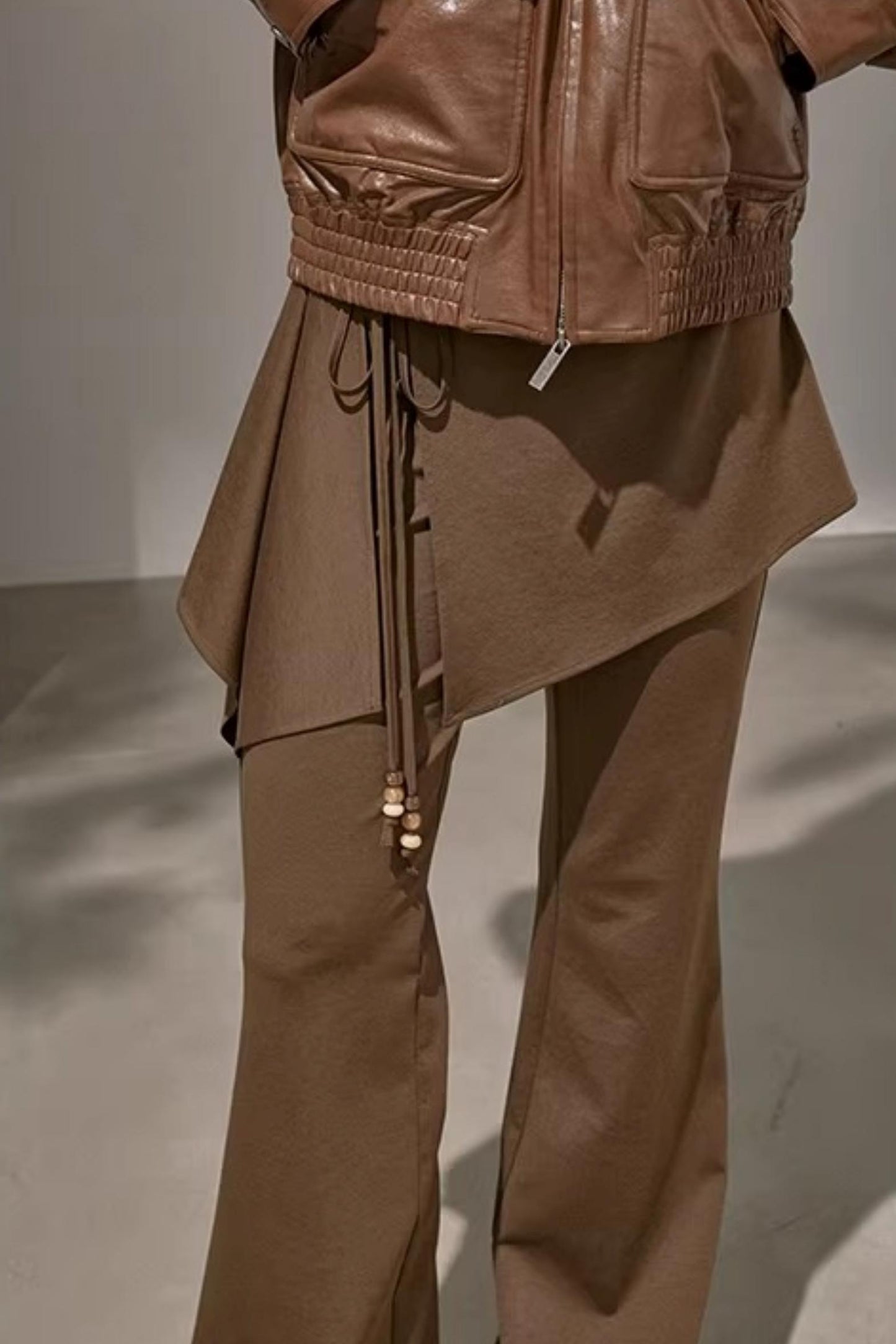 Patchwork Irregular Flared Pants