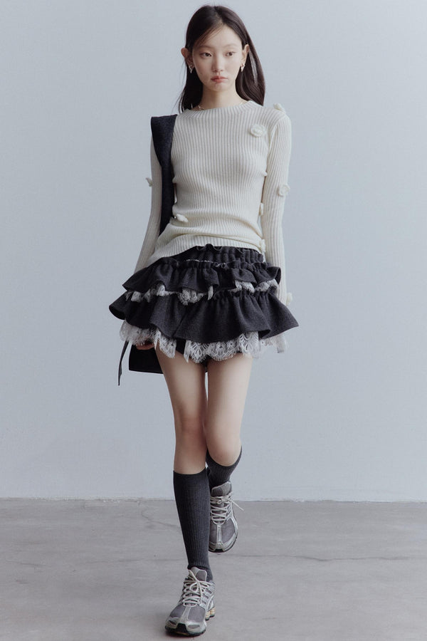Handmade Snowflake Wool Base Layer Top