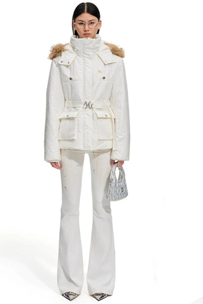 Heavy Washed Denim Stretch Bootcut Pants