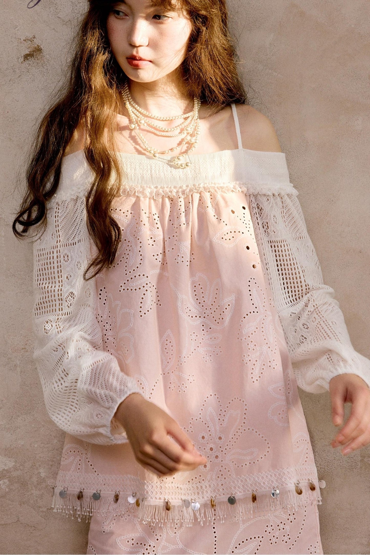 Original Pink Flower Suspender Top