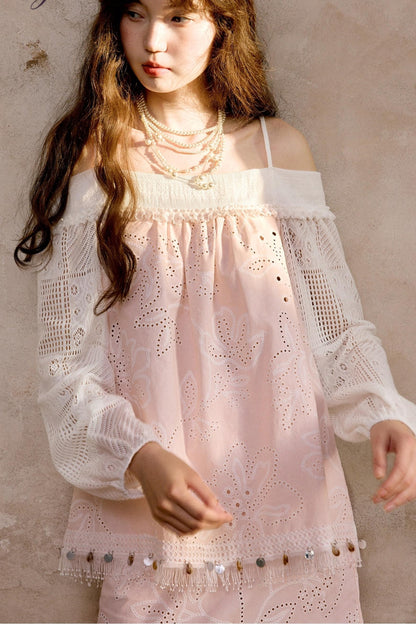 Original Pink Flower Suspender Top