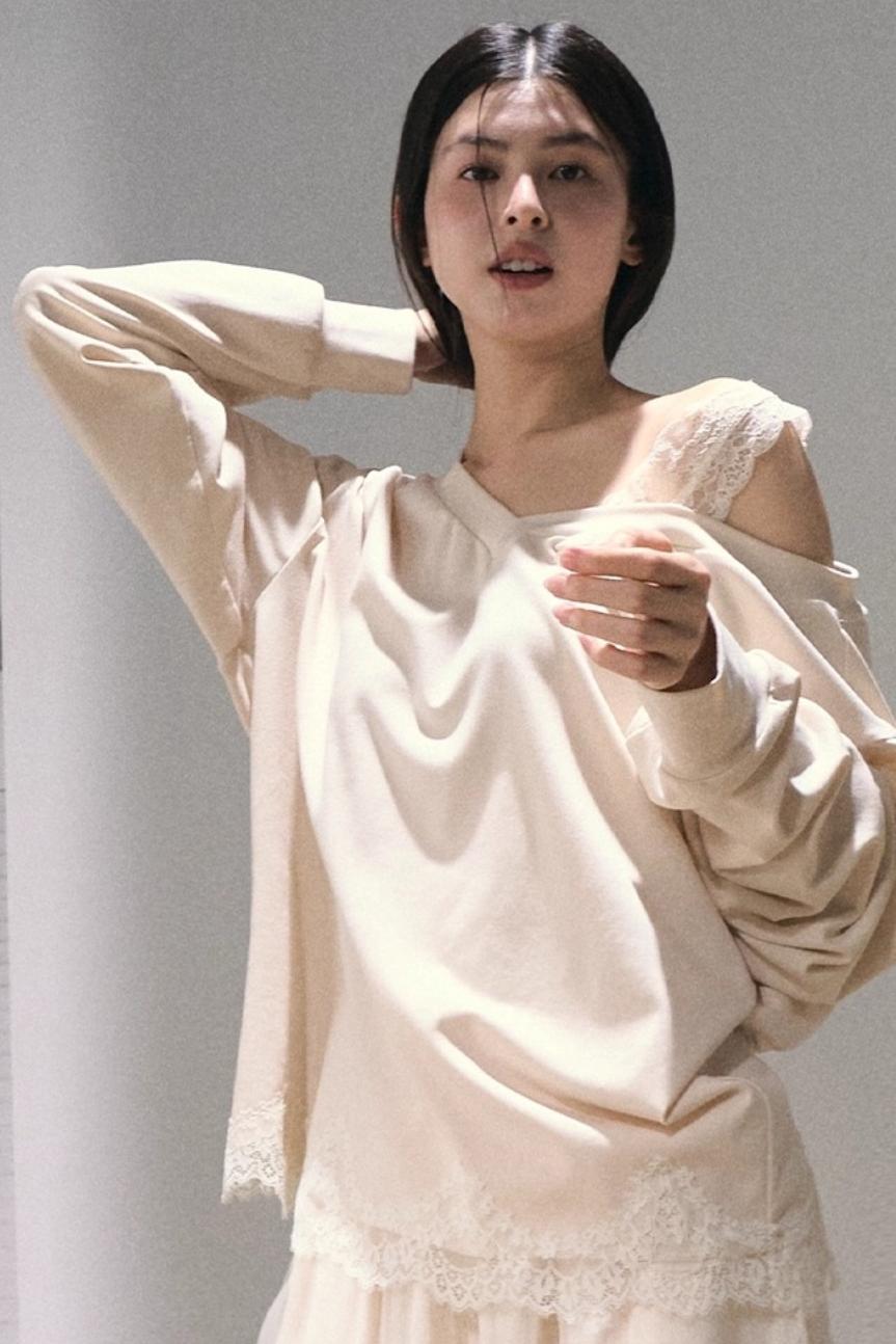 Slanted Shoulder Sweatshirts