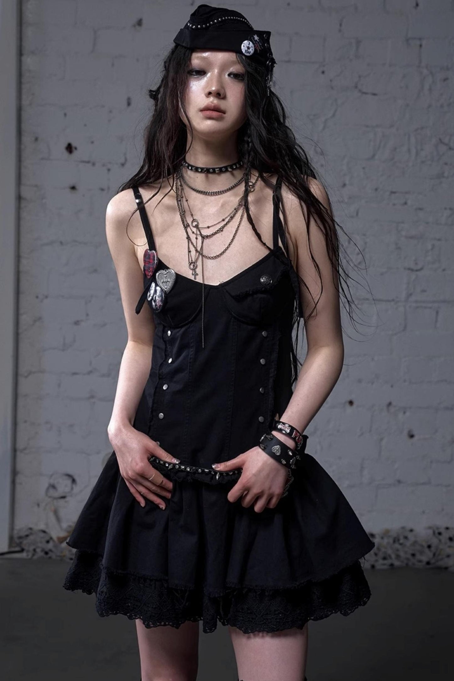 White-Black Sailor Hat